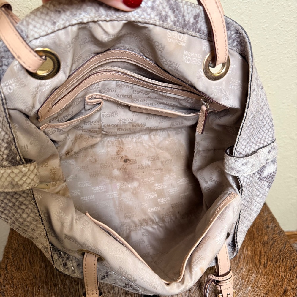 Michael Kors Python Leather Jet Set Tote Hobo Sho… - image 8